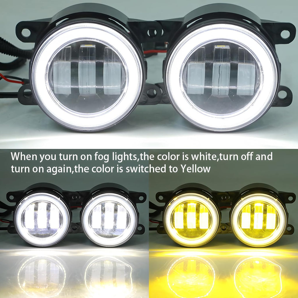 Original Car Upgraded LED Angel Eyes Fog Lights Compatible With Honda Civic CR-V CR-Z Fit JAZZ HR-V Pilot Accord Odyssey Ridgeline Crosstour GK5 Crider 2012 2013 2015 2016 2018 2019 2020 2021 2022