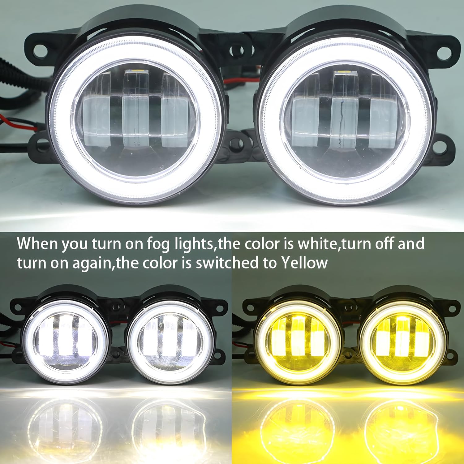 Original Car Upgraded LED Angel Eyes Fog Lights Compatible With Honda Civic CR-V CR-Z Fit JAZZ HR-V Pilot Accord Odyssey Ridgeline Crosstour GK5 Crider 2012 2013 2015 2016 2018 2019 2020 2021 2022